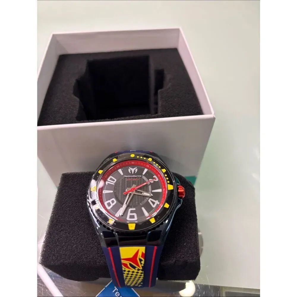 Technomarine Black, Navy Red & Yellow Racing legends Sport Watch